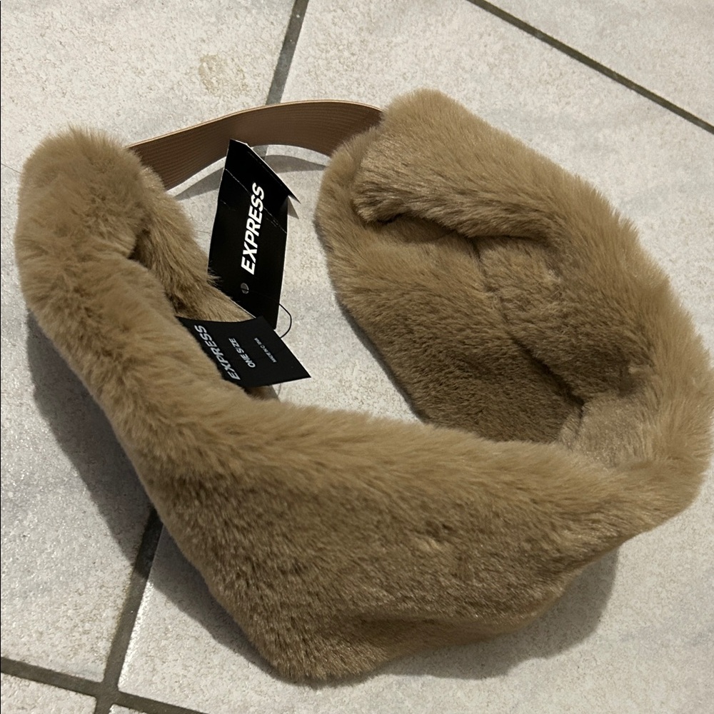 Express Brown Faux Fur Hairband